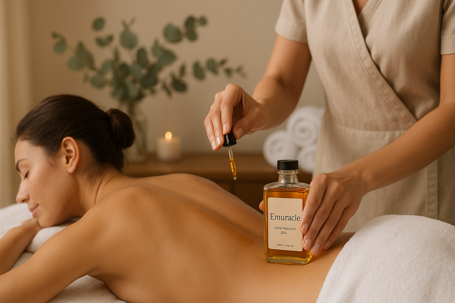 quequ un se fais masser avec lhuile australienne emuracle