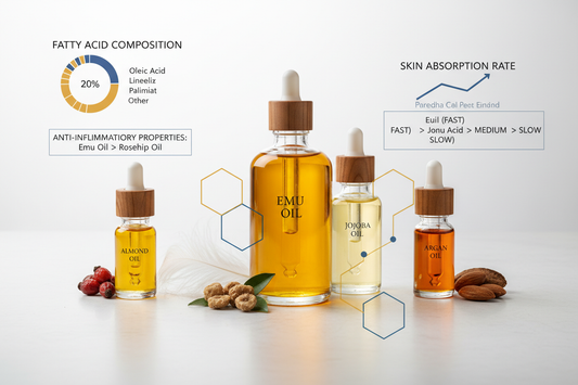 Etudes comparative huile d'émeu vs jojoba et autres.