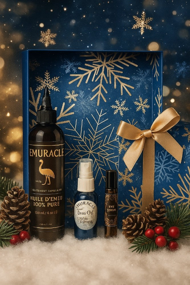 EMURACLE | Le Trio d'Or Ultime : Coffret Cadeau Bien-Être & Beauté - Huile d'Émeu 100% Pure Grade AAA - Emuracle